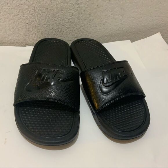 NIKE Men's Benassi Just Do It Black Slide Sandal size 10 - Picture 2 of 7